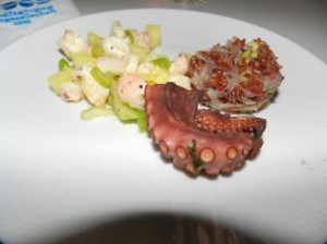 Noch ohne Ailoli: Pulpo mit Reis