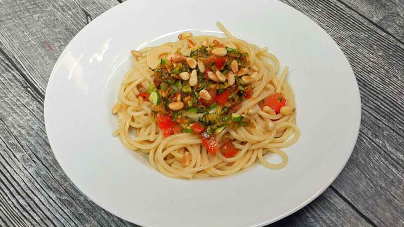 Passt: Zucchiniblüten zu Pasta.
