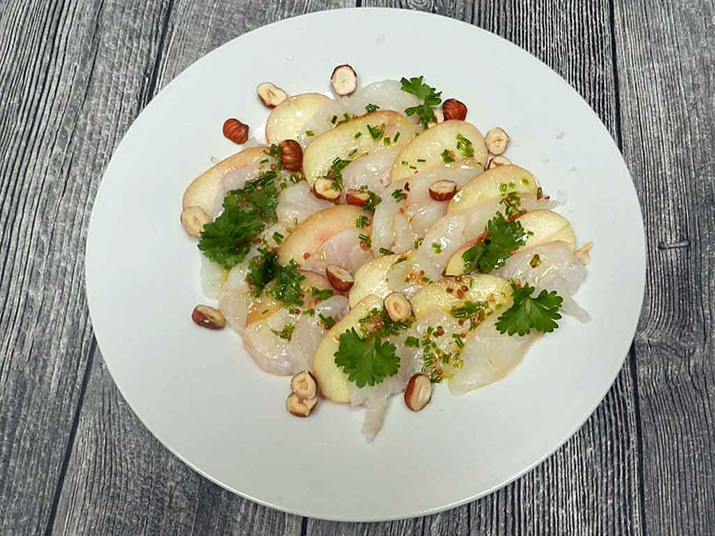 Unbedingt ausprobieren: Kabeljau-Pfirsich-Carpaccio.s