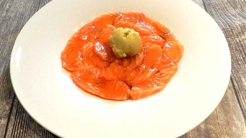 Lecker: Lachs Sashimi mit Wasabi-Sorbet