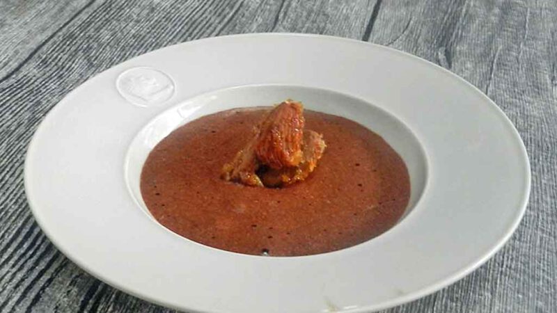 Mousse au Chocolat mit Olivenöl.